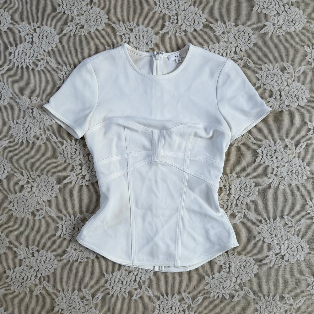 A.L.C. White Corset Seam Top Size 00